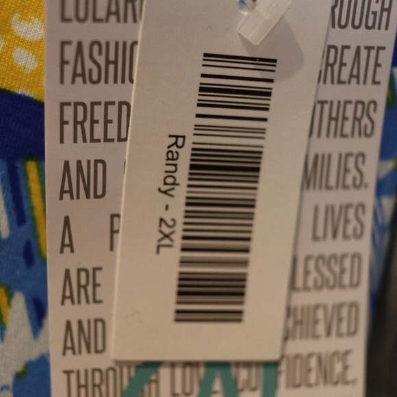 Lularoe Randy Raglan Tshirt Super Soft Gray Sleeve Colorful Geometric 2X - Picture 10 of 14